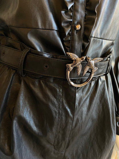 Pantaloncino in pelle Pinko