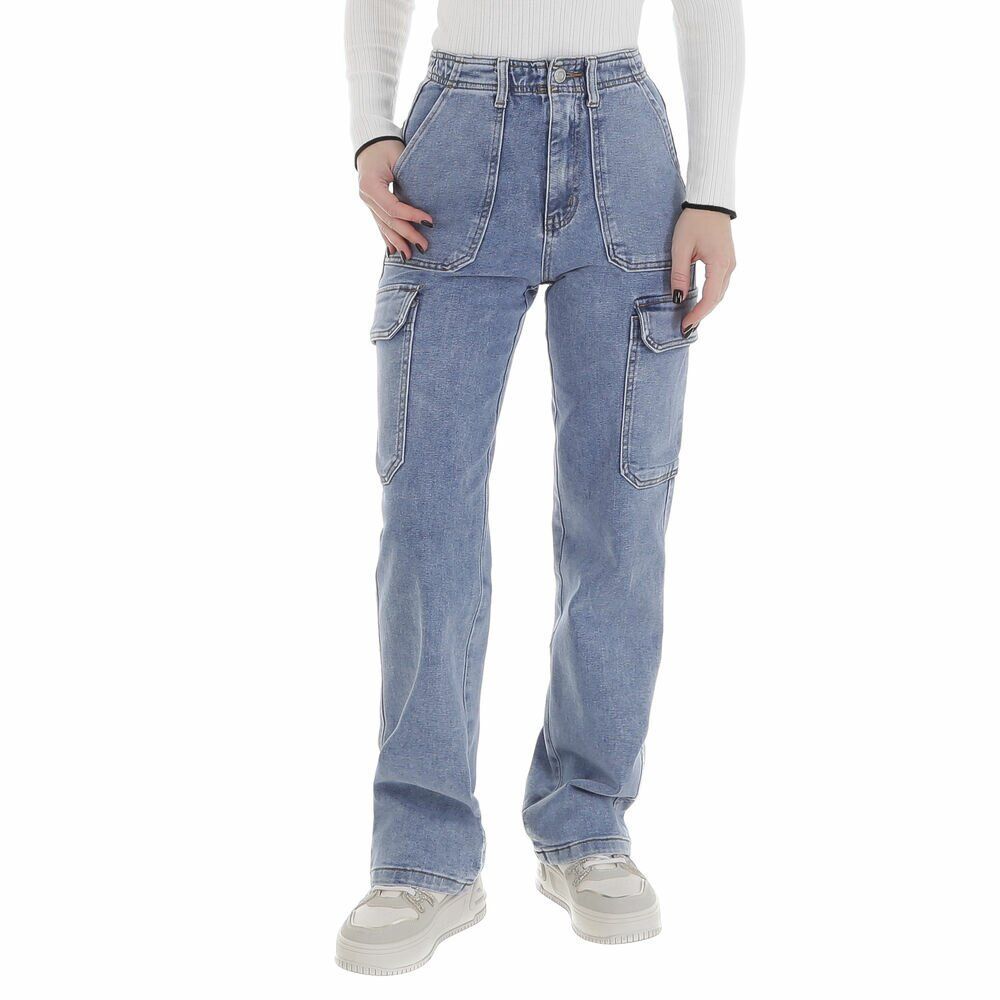 Jeans Vita Alta con Tasche Laterali